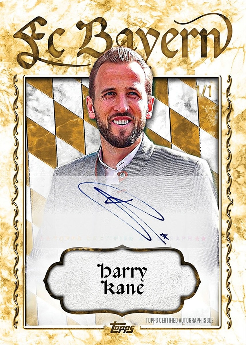 Cartonaș exemplu din Topps Cardtober Fest FC Bayern München: Harry Kane, Autograf, numerotat 1/1