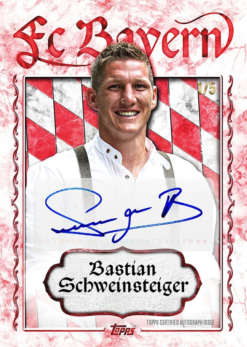 Cartonaș exemplu din Topps Cardtober Fest FC Bayern München: Bastian Schweinsteiger, Autograf, numerotat /5