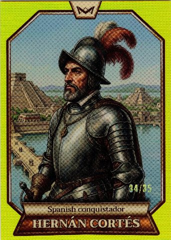 Hernán Cortés · Numerotat · 34/35, fața cartonașului scanată