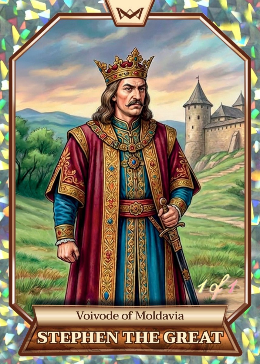 Cartonaș exemplu din Worlds Monarchs Series 2: Ștefan cel Mare, Kaleidoscope 1 of 1