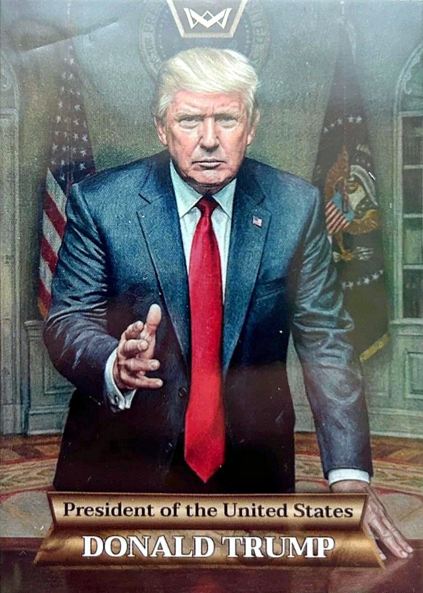 Cartonaș exemplu din Worlds Monarchs Series 2: Donald Trump, Full Art, 125 de exemplare